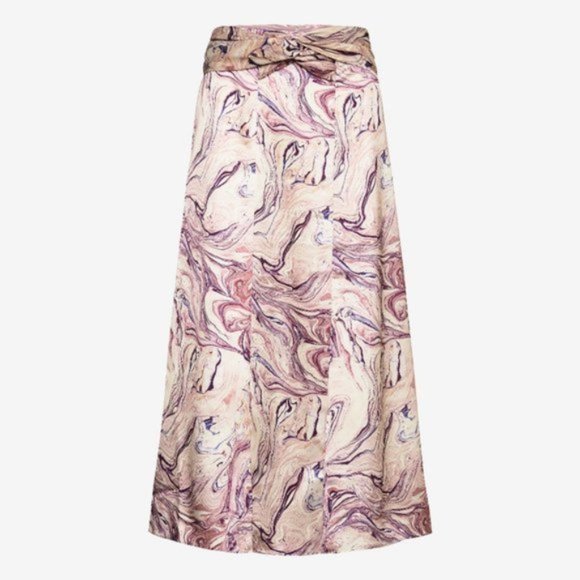 NWT Scotch & Soda satin-like abstract marble print A-line midi skirt, XS - Picture 7 of 10